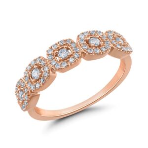 Macy's Diamond Halo Cluster Ring (1/4 ct. t.w.) in 10k Yellow, White or Rose Gold - Rose Gold
