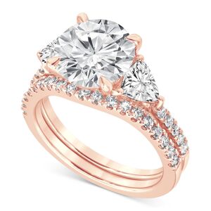 Badgley Mischka Certified Lab Grown Diamond Round Three Stone Bridal Set (4-1/4 ct. t.w.) in 14k Gold - Rose Gold