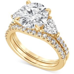 Badgley Mischka Certified Lab Grown Diamond Round Three Stone Bridal Set (4-1/4 ct. t.w.) in 14k Gold - Yellow Gold