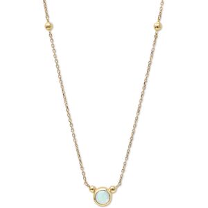 Anzie Australian Opal Bezel Solitaire Pendant Necklace in 14k Gold, 14