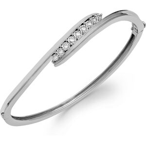 Macy's Diamond Swirl Bangle Bracelet in Sterling Silver (1/4 ct. t.w.) - White Gold