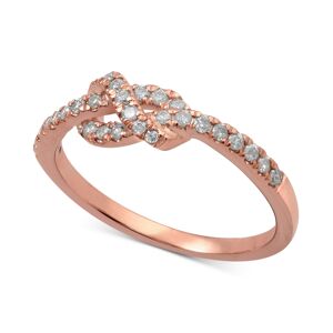 Macy's Diamond Knot Band (1/4 ct. t.w.) in 14k Rose, Yellow or White Gold - Rose Gold