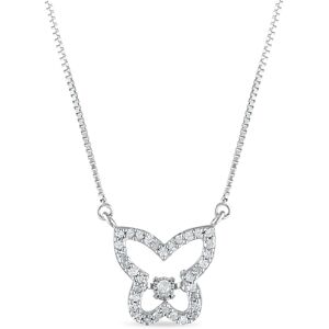 Macy's Diamond Pendant Necklace (1/4 ct. t.w.) in Sterling Silver - Sterling Silver