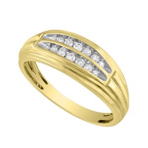 Macy's Men's Diamond (1/4 ct. t.w.) Ring in 10K White or Yellow Gold - Yellow