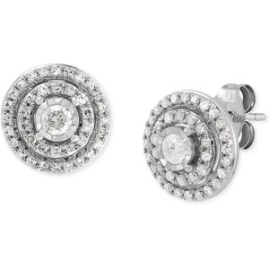 Macy's Diamond Halo Stud Earrings (1/2 ct. t.w.) in 14k White Gold - White Gold