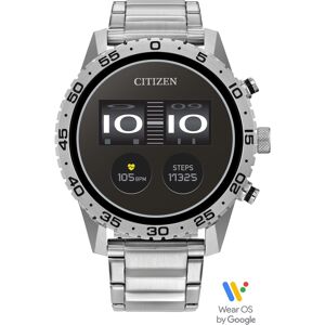 Citizen Unisex Cz Smart Wear Os Stainless Steel Bracelet Smart Watch 45mm - Silver-tone