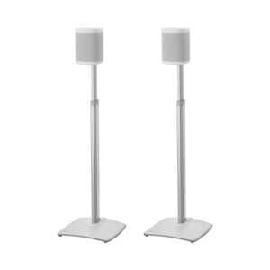 Sanus WSSA2 Adjustable Height Wireless Speaker Stands for Sonos One, Play:1, and Play:3 - Pair - White