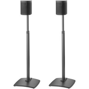 Sanus WSSA2 Adjustable Height Wireless Speaker Stands for Sonos One, Play:1, and Play:3 - Pair - Black