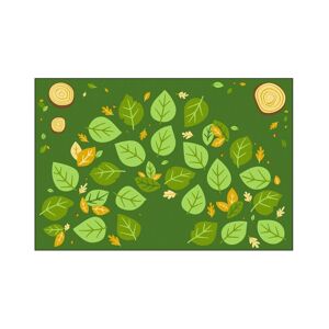 Flagship Carpets Falling Leaves 6' x 9' Carpet - Green