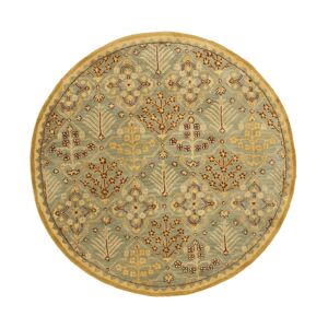 Safavieh Antiquity At613 Mist and Gold 8' x 8' Round Area Rug - Mist