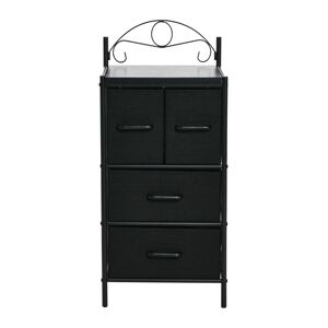 Household Essentials Short Storage Tower, 4 Drawer - Black