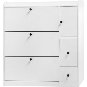 Simplie Fun 3-Drawer Shoe Cabinet & Seat Organizer - White