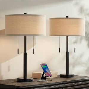 Franklin Iron Works Bernie Industrial Nightstand Table Lamp 25