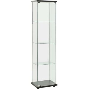 Vidaxl Storage Cabinet Tempered Glass Black - Black