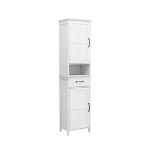 Simplie Fun Double Door Narrow Height Slim Floor Standing Cabinet - White