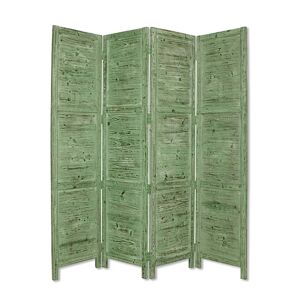 Screen Gems Double sided 4 Panel 7' Nantucket Screen - Green