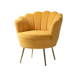Hulala Home Modern Velvet Reclining Chair for Living Room Bedroom Powder Room - Mustard