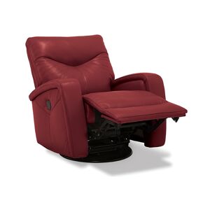 Furniture Erith Leather Power Swivel Glider Recliner - Cherry (Special Order)