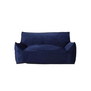 Noble House Velie Modern 2 Seater Bean Bag Chair with Armrests - Navy Blue