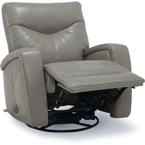 Furniture Erith Leather Swivel Rocker Recliner - Alloy Grey