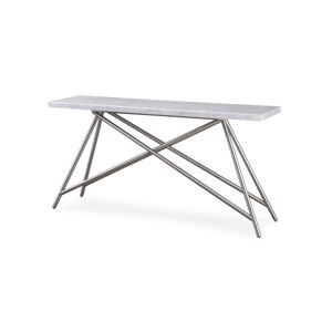 Furniture Coral Carrara Marble Console Table - White Marble, Brushed Stainless Steel