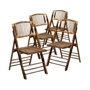 Emma+oliver 4 Pack Bamboo Folding Chair - Bamboo