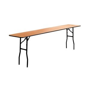 Emma+oliver 8-Foot Rectangular Wood Folding Training / Seminar Table With Smooth Clear Coated Finished Top - Natural
