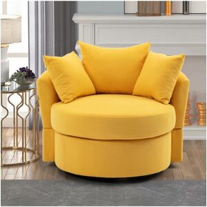 Simplie Fun Modern Akili swivel accent chair barrel chair for hotel living room / Modern leisure chair - Yellow