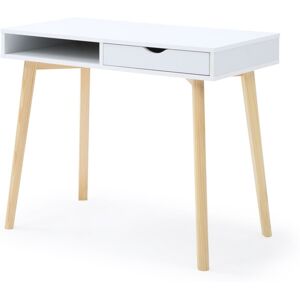 Ac Pacific Austin Contemporary Home Office Desk with Storage Drawers - White