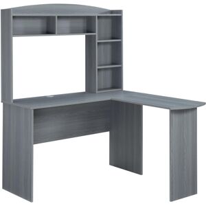 Rta Products Techni Mobili L-Shaped Desk w/ Hutch - Grey