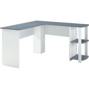 Rta Products Techni Mobili Modern L-Shaped Desk w/ Side Shelves - Grey