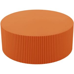 Simplie Fun Handcrafted Round Coffee Table End Table With Elegant Relief Detailing - Orange