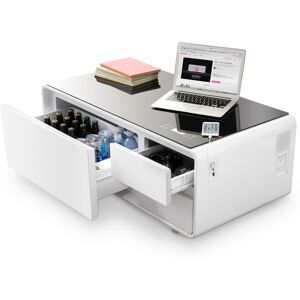 Sobro Smart Storage Coffee Table with Refrigerated Drawer - White