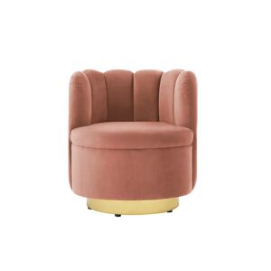 Nicole Miller Ragland Velvet Tufted Accent Chair with Swivel Metal Base - Blush