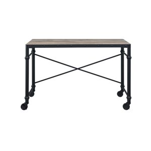 Simplie Fun Oklarth Writing Desk in Rustic Oak & Black Finish Of - Beige/khaki