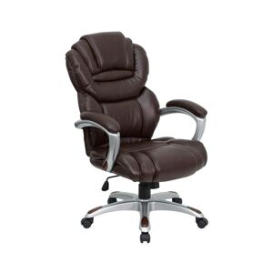 Emma+oliver High Back Executive Swivel Ergonomic Office Chair With Accent Layered Seat/Back - Brown