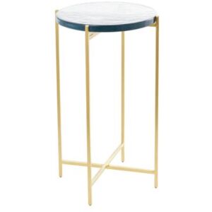 Rosemary Lane Metal With Textured Glass Tabletop X Shaped Accent Table Collection