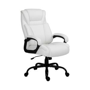 Vinsetto Big and Tall Executive Office Chair w/ Pu Leather Fabric, Wheel, White - White