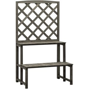 vidaXL Plant Stand with Trellis Gray 27.6