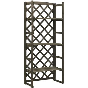 vidaXL Plant Stand with Trellis Gray 23.6