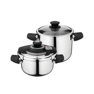 BergHOFF Vita 4 Piece Stainless Steel 7.4 Qt and 4.2 Qt Pressure Cooker Set - Black