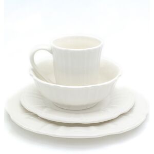 Euro Ceramica Chloe 16 Piece White Dinnerware Set - Soft White