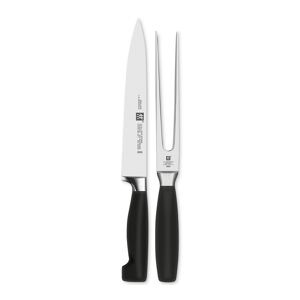 Zwilling Four Star 2pc Carving Knife & Fork Set - Black