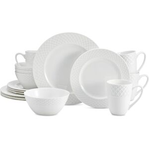 Mikasa Trellis White 16-Pc. Dinnerware Set, Service For 4 - White