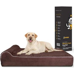 Kopeks Orthopedic Dog Bed Memory Foam With Pillow XLarge - Brown