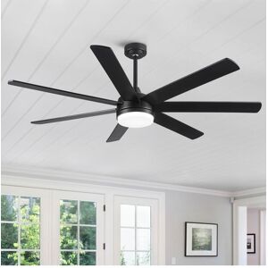 Simplie Fun 72 In Farmhouse Ceiling Fan With Plywood Blades For Dining Room - Black