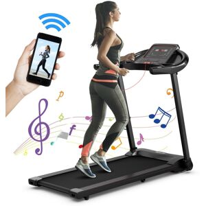 Costway 2.25HP Electric Folding Treadmill W/Hd Led Display App Control Speaker - Black