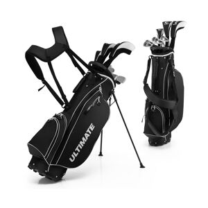 Costway Men's Complete Golf Clubs Package Set 10 Pieces Includes Alloy Driver - Black