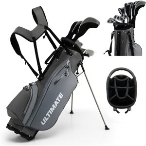 Costway Men's Complete Golf Clubs Package Set 10 Pieces Includes Alloy Driver - Grey