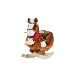 Qaba Indoor Childrens Horse Chair for Kids 18-36 Months Old, Brown - Brown